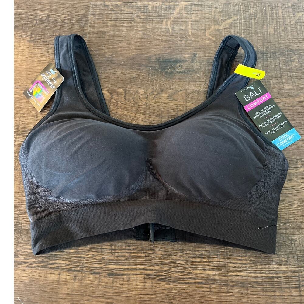 Bali Comfort Revolution ComfortFlex Fit Shaping Wireless Bra Medium Black NWT